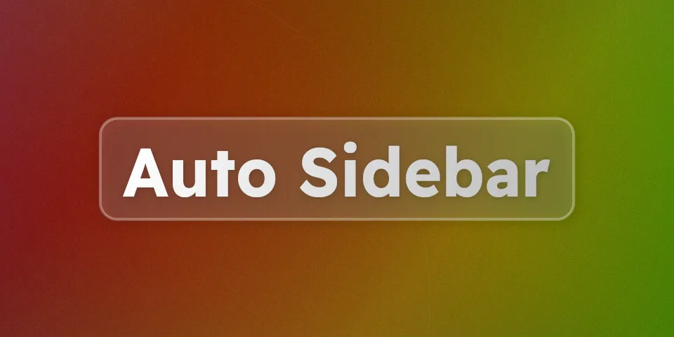 A beautiful cover image with the text "Auto Sidebar"