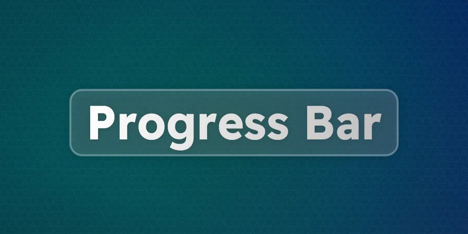 A beautiful cover image with the text "Progress Bar"