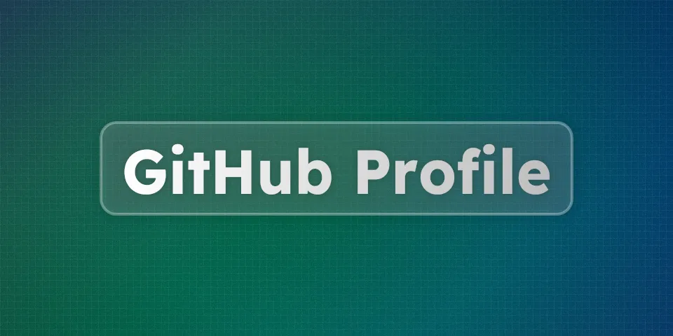 A beautiful cover image with the text "GitHub Profile"