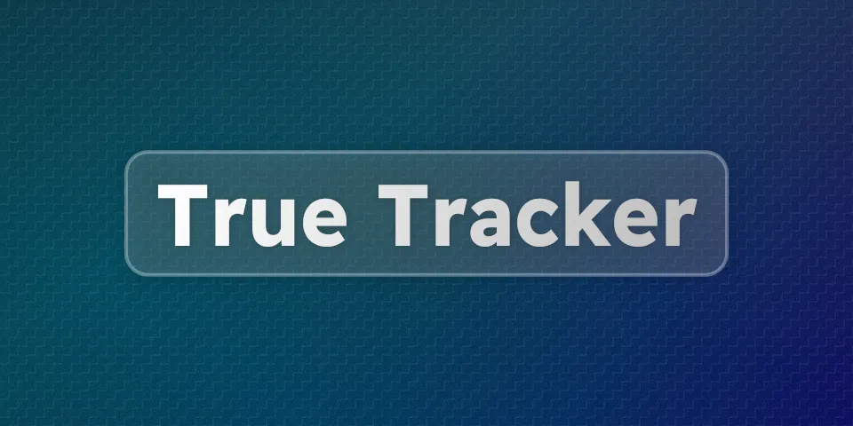 A beautiful cover image with the text "True Tracker"